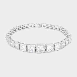 CZ Silver Tennis Bracelet for Women